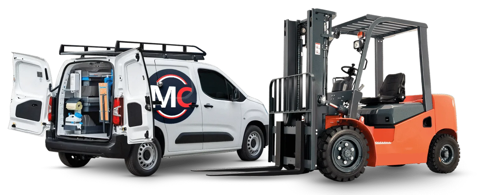 Móvil de servicio técnico y autoelevador en planta